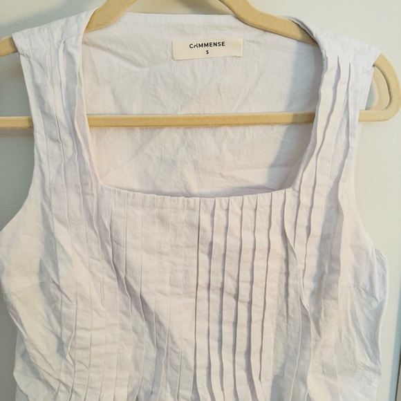 COMMENSE pintuck white peplum top - Picture 3 of 5